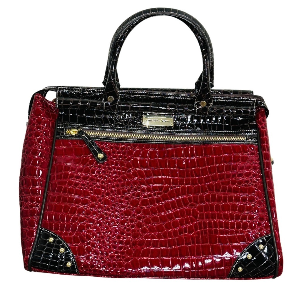 Samantha Brown NEW Red Black Travel Bags 5 piece set Set, passport, makeup bags - Picture 4 of 16